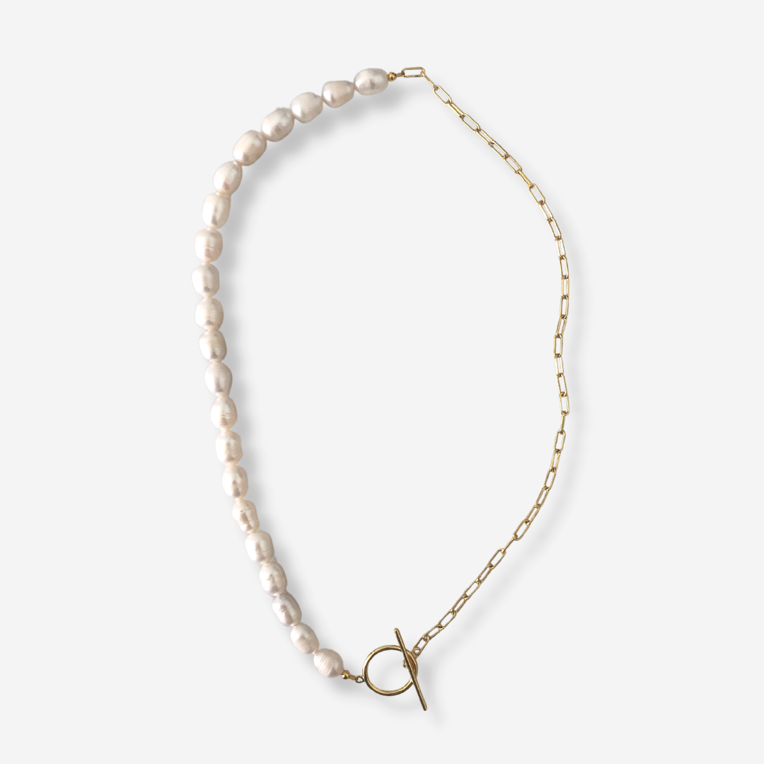 Bohemia Layered Paperclip Pearl Chain Choker Necklace Set – ArtGalleryZen